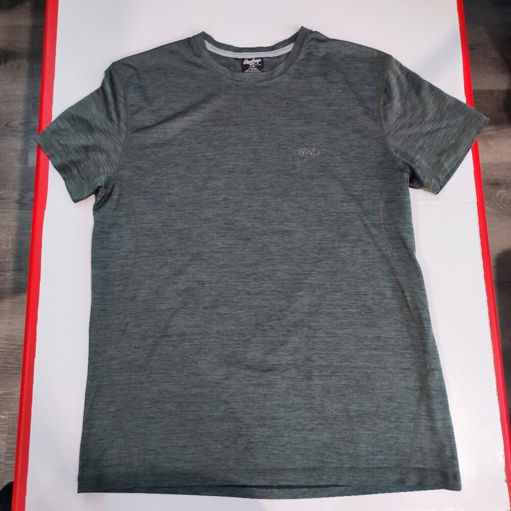 Rawlings athletic / workout short sleeve T-shirt greenish grey men's size L